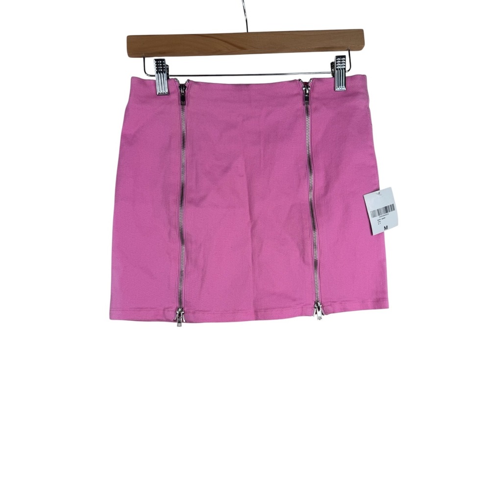 New Foerver 21 Double Zipper Mini Skirt size Medium Pink